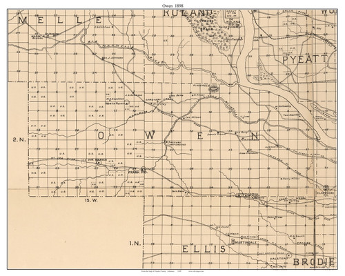 Owen, Arkansas 1898 Old Town Map Custom Print - Pulaski Co.