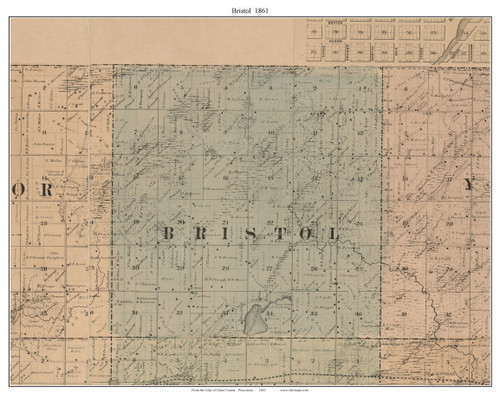 Bristol, Wisconsin 1861 Old Town Map Custom Print - Dane Co