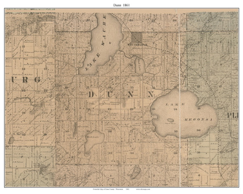 Dunn, Wisconsin 1861 Old Town Map Custom Print - Dane Co