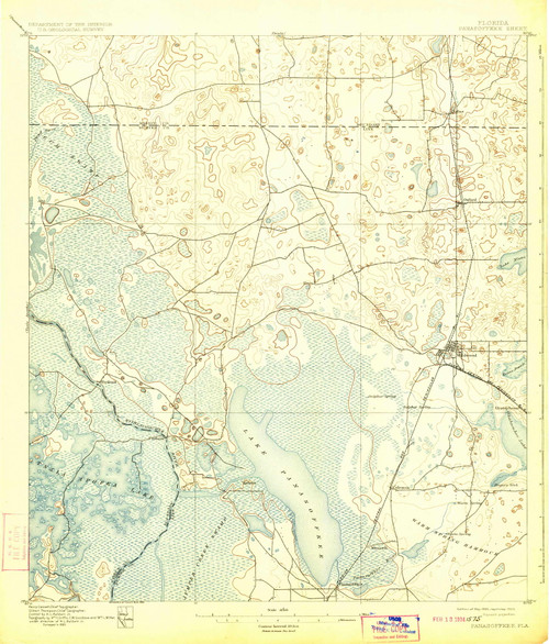 Panasoffkee, Florida 1895 (1923) USGS Old Topo Map Reprint 15x15 FL Quad 348008
