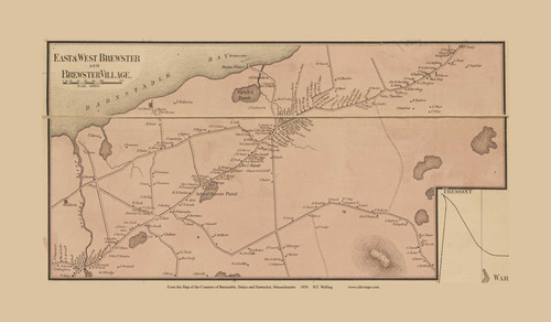 Brewster Villages - Massachusetts 1858 Old Town Map Custom Print - Barnstable Co.
