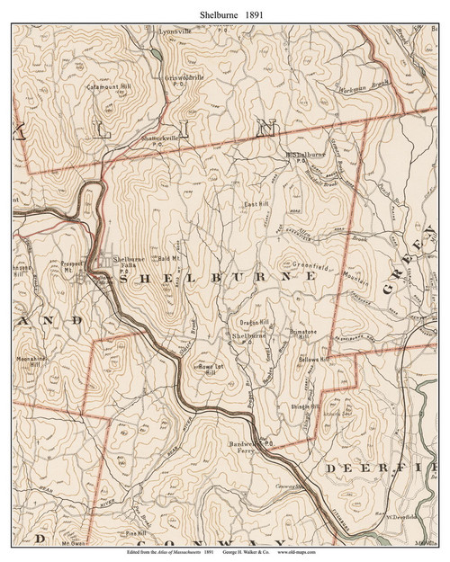 Shelburne, 1891 - Old Town Map Reprint - Franklin Co. - 1891 Atlas of Massachusetts