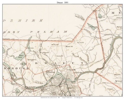 Dracut, 1891 - Old Town Map Reprint - Middlesex Co. - 1891 Atlas of Massachusetts