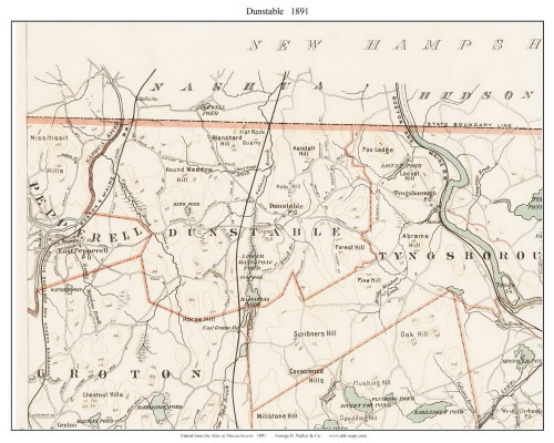 Dunstable, 1891 - Old Town Map Reprint - Middlesex Co. - 1891 Atlas of Massachusetts