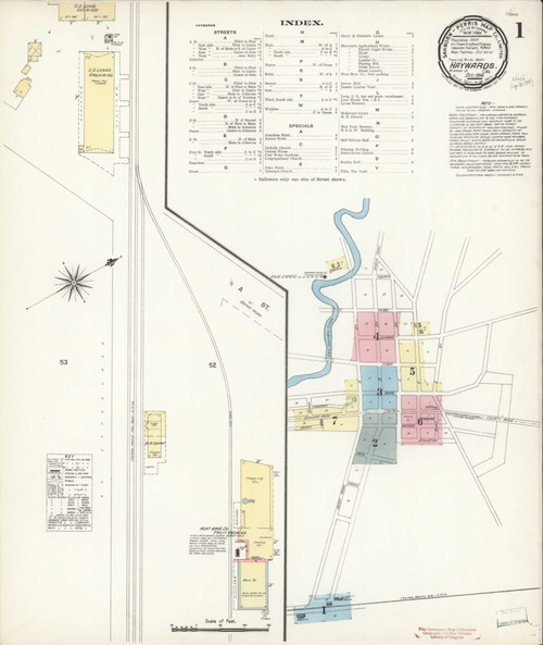 Hayward California 1896 - Fire Insurance Index - Old Map Reprint