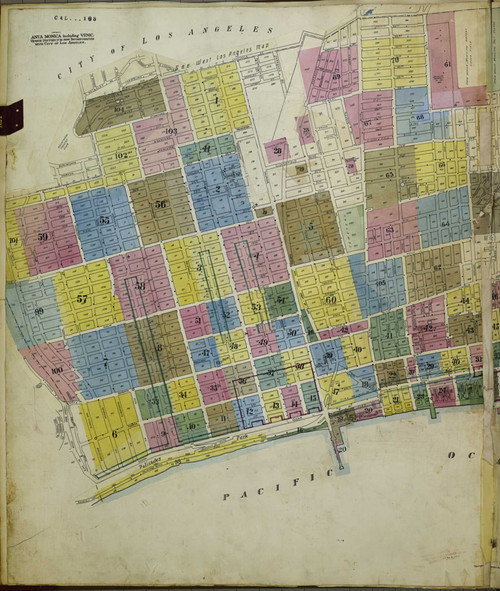 Los Angeles - Santa Monica California 1950 - Fire Insurance Index - Old Map Reprint
