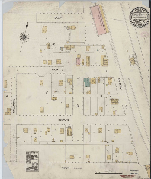 Acampo California 1895 - Fire Insurance Index - Old Map Reprint
