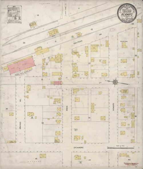 Acampo California 1911 - Fire Insurance Index - Old Map Reprint
