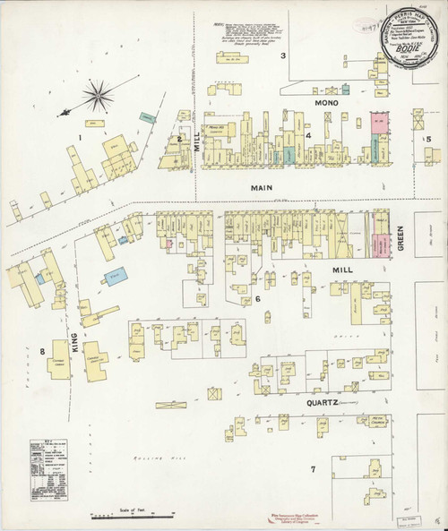Bodie California 1890 - Fire Insurance Index - Old Map Reprint