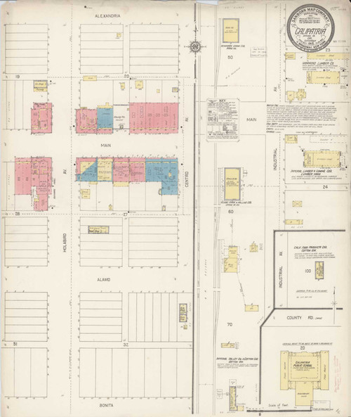 Calipatria California 1916 - Fire Insurance Index - Old Map Reprint