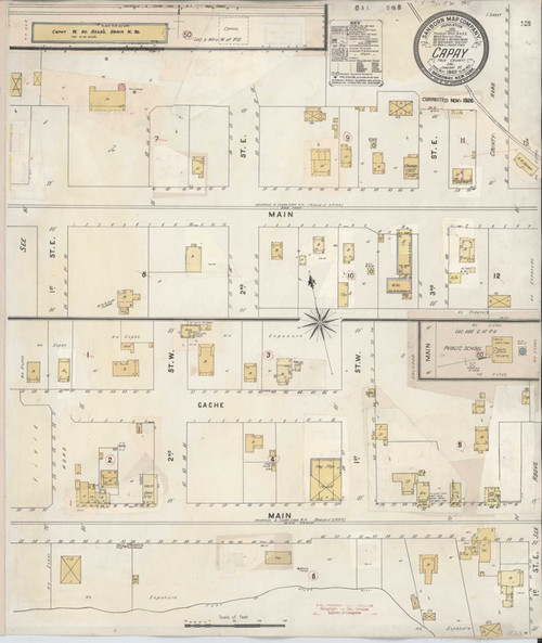 Capay California 1926 - Fire Insurance Index - Old Map Reprint