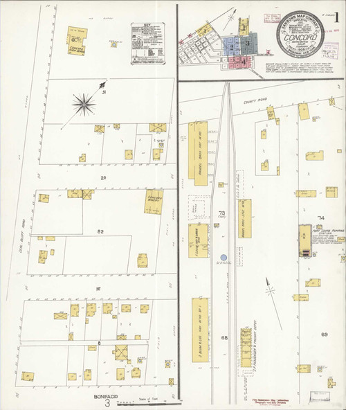 Concord California 1908 - Fire Insurance Index - Old Map Reprint