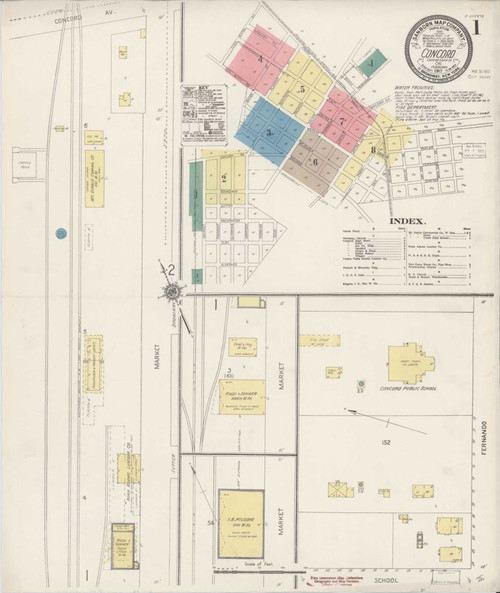 Concord California 1917 - Fire Insurance Index - Old Map Reprint