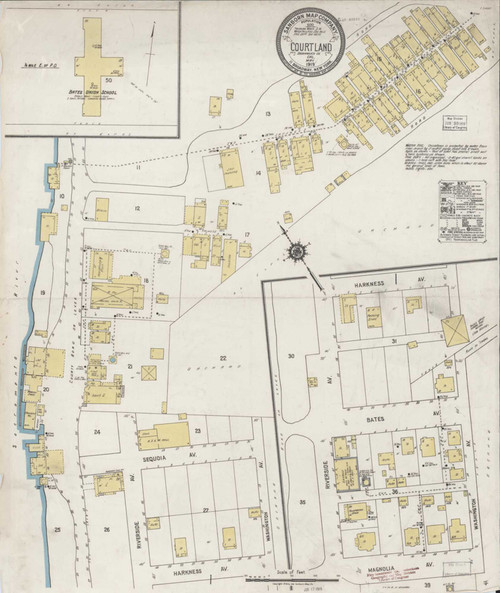 Courtland California 1919 - Fire Insurance Index - Old Map Reprint