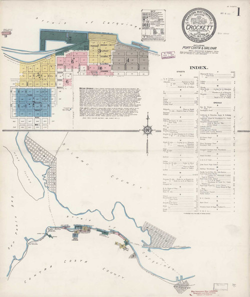 Crockett California 1913 - Fire Insurance Index - Old Map Reprint