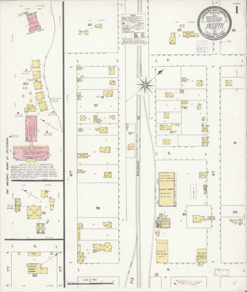 Decota California 1908 - Fire Insurance Index - Old Map Reprint