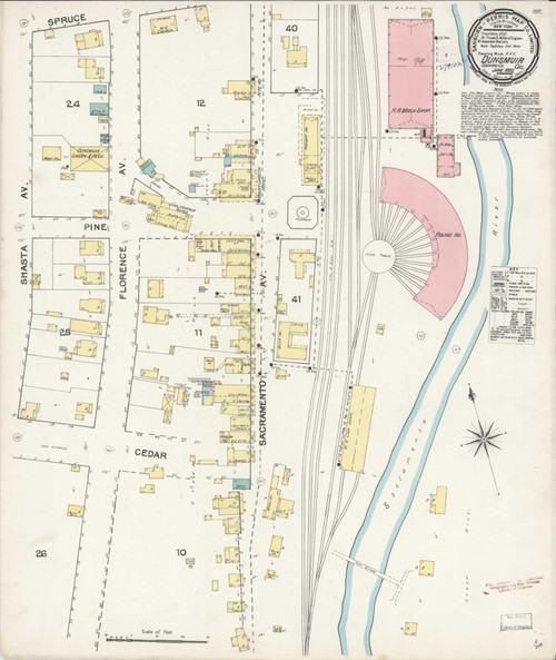 Dunsmuir California 1892 - Fire Insurance Index - Old Map Reprint