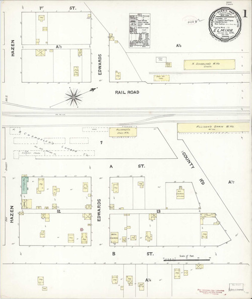 Elmira California 1890 - Fire Insurance Index - Old Map Reprint
