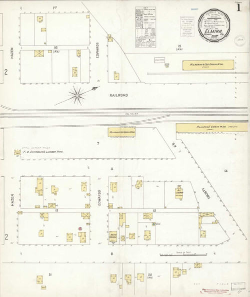 Elmira California 1900 - Fire Insurance Index - Old Map Reprint