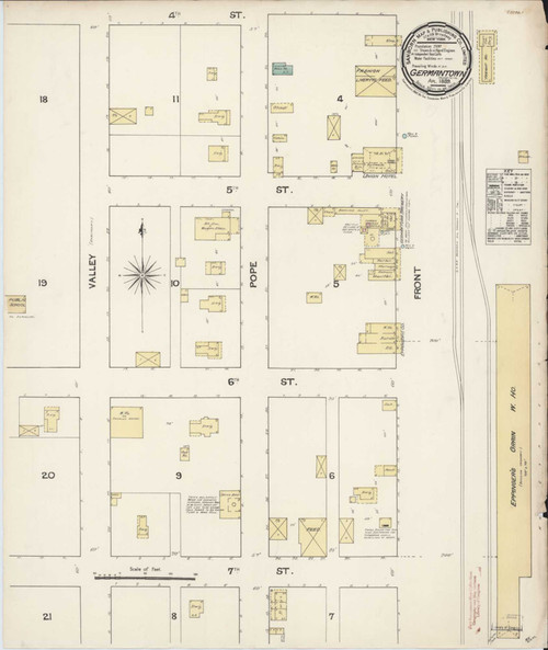 Germantown California 1889 - Fire Insurance Index - Old Map Reprint