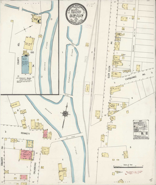 Glen Ellen California 1911 - Fire Insurance Index - Old Map Reprint