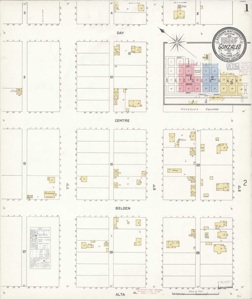 Gonzales California 1903 - Fire Insurance Index - Old Map Reprint