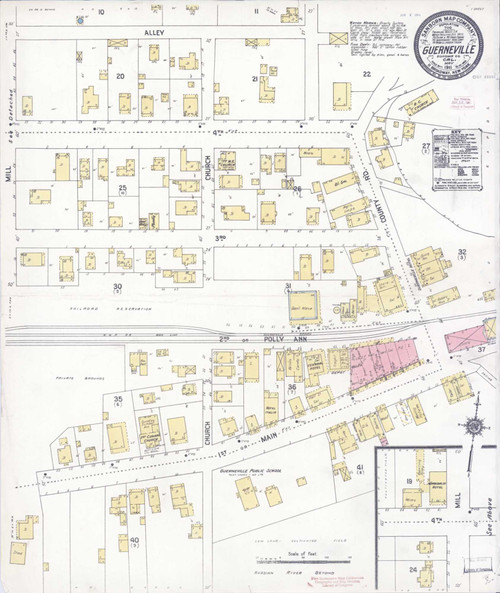 Guerneville California 1911 - Fire Insurance Index - Old Map Reprint