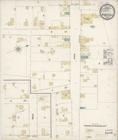Hydesville California 1889 - Fire Insurance Index - Old Map Reprint