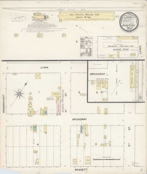 King City California 1888 - Fire Insurance Index - Old Map Reprint