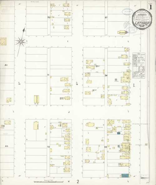 Lathrop California 1898 - Fire Insurance Index - Old Map Reprint