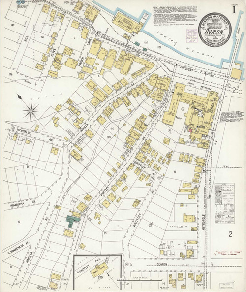 Los Angeles - Avalon California 1902 - Fire Insurance Index - Old Map Reprint