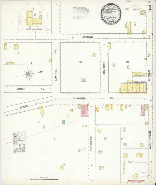 Los Angeles - Elsinore California 1892 - Fire Insurance Index - Old Map Reprint