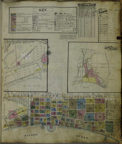 Los Angeles - Long Beach California 1950 V1 - Fire Insurance Index - Old Map Reprint