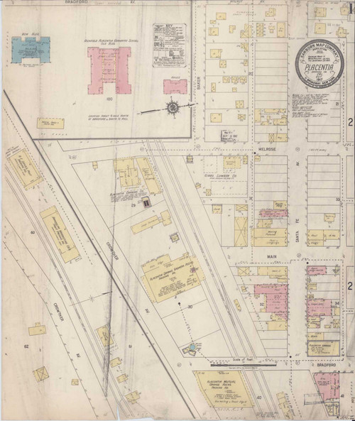 Los Angeles - Placentia California 1917 - Fire Insurance Index - Old Map Reprint