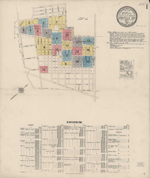 Los Angeles - Sawtelle California 1921 - Fire Insurance Index - Old Map Reprint