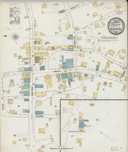 Mokelumne Hill California 1895 - Fire Insurance Index - Old Map Reprint