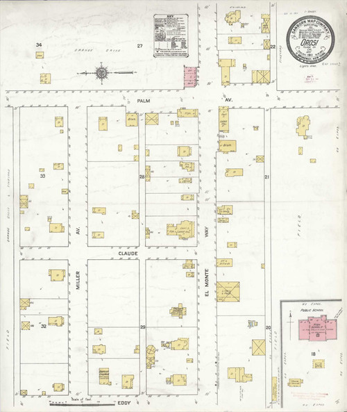 Orosi California 1911 - Fire Insurance Index - Old Map Reprint