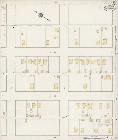 Patterson California 1920 - Fire Insurance Index - Old Map Reprint