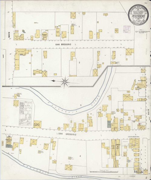 Pescadero California 1905 - Fire Insurance Index - Old Map Reprint