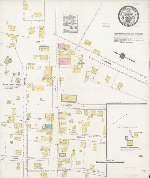 Plymouth California 1912 - Fire Insurance Index - Old Map Reprint