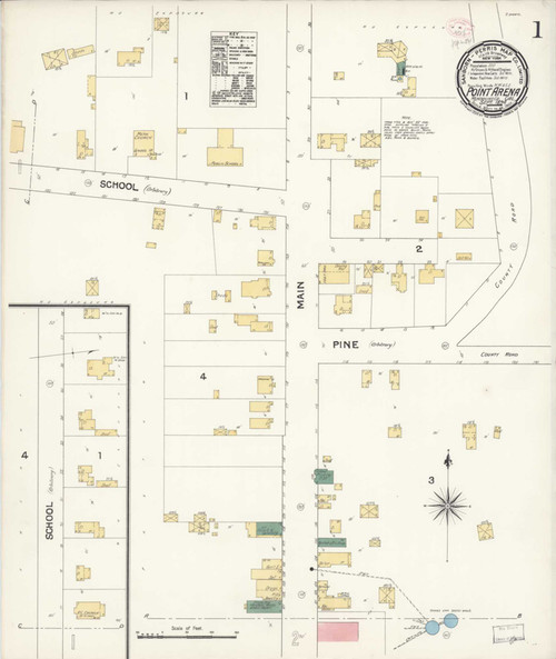 Point Arena California 1894 - Fire Insurance Index - Old Map Reprint