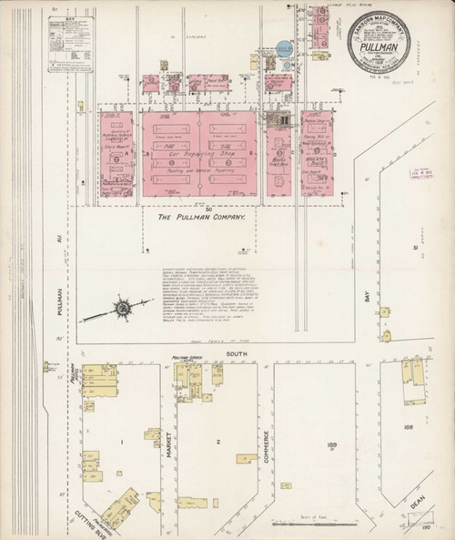 Pullman California 1912 - Fire Insurance Index - Old Map Reprint