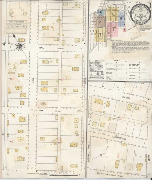 Rocklin California 1941 - Fire Insurance Index - Old Map Reprint