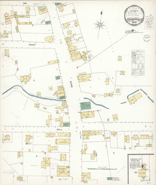 Rohnerville California 1900 - Fire Insurance Index - Old Map Reprint