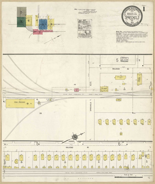 Spreckels California 1919 - Fire Insurance Index - Old Map Reprint