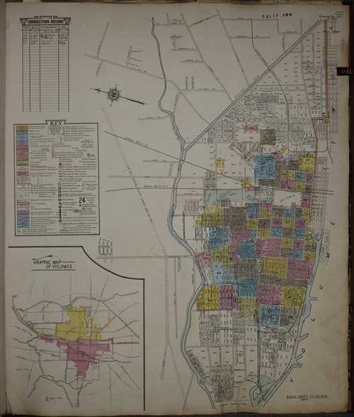Stockton California 1950 V1 - Fire Insurance Index - Old Map Reprint