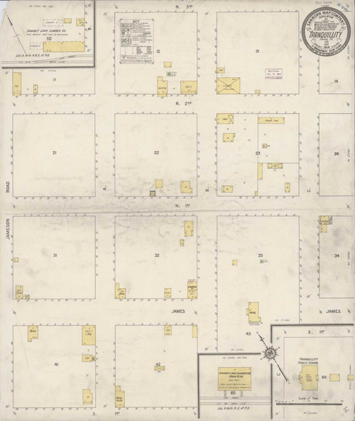 Tranquillity California 1914 - Fire Insurance Index - Old Map Reprint