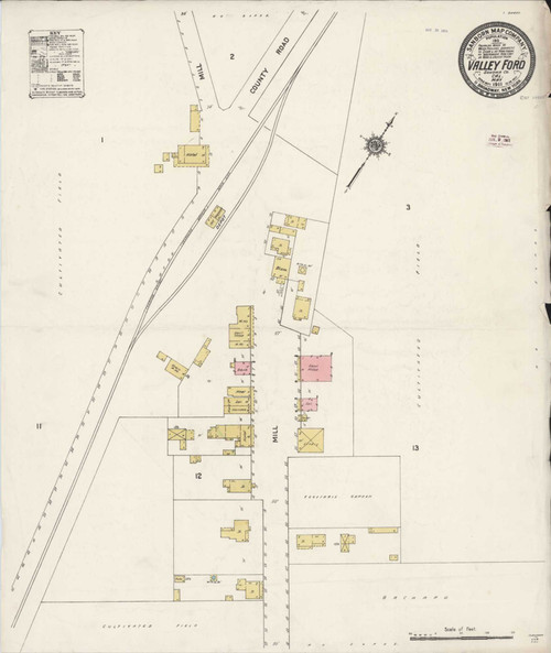 Valley Ford California 1911 - Fire Insurance Index - Old Map Reprint