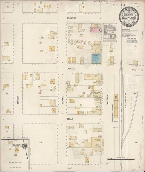 Valley Spring California 1930 - Fire Insurance Index - Old Map Reprint