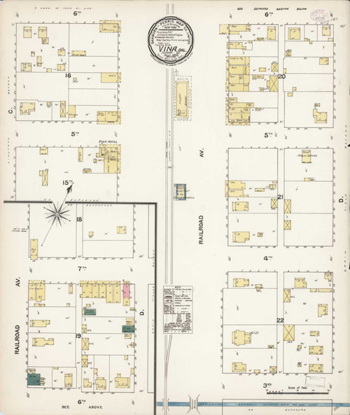 Vina California 1893 - Fire Insurance Index - Old Map Reprint